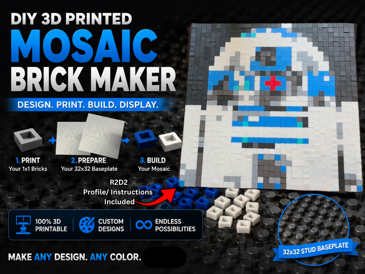 Custom Brick Mosaic Maker - Baseplate + Bricks 
