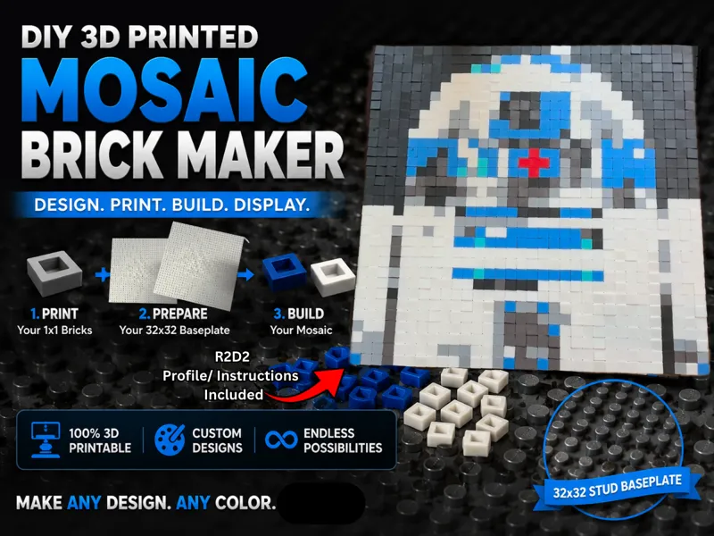 Custom Brick Mosaic Maker - Baseplate + Bricks 