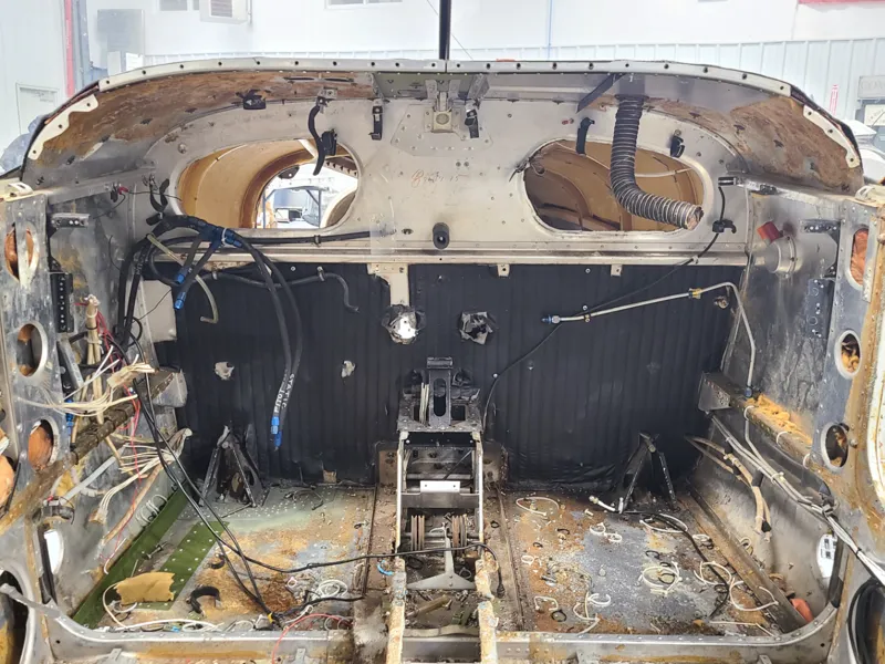 Cockpit Shell in a Restoration Hangar