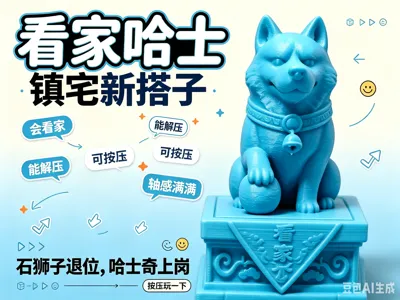 House-Guarding Husky Fidget Toy (requires keyboard switch)