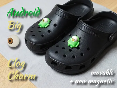 Android Clog Charm - Big movable Eye