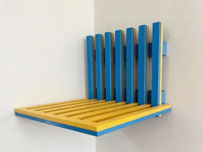 Print in Place fence-style wall-mounted shelf