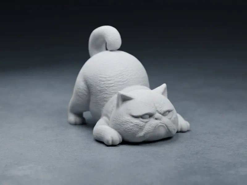 趴趴生气胖猫摆件