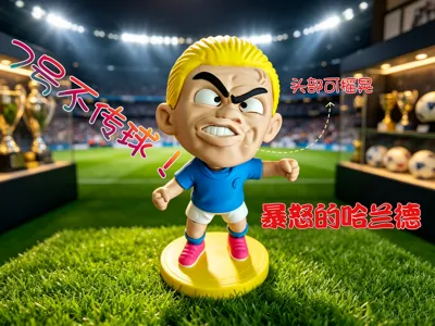 3D Printed Furious Haaland Bobblehead World Cup Football Chibi Figure Model