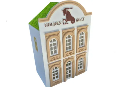 H0 scale Golden Goat house