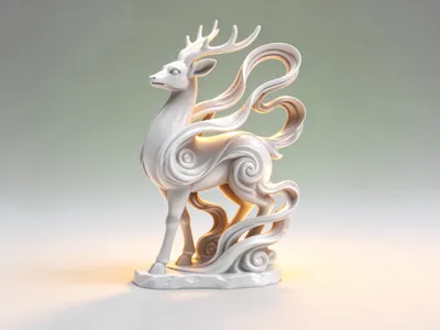Auspicious Cloud Deer Ornament