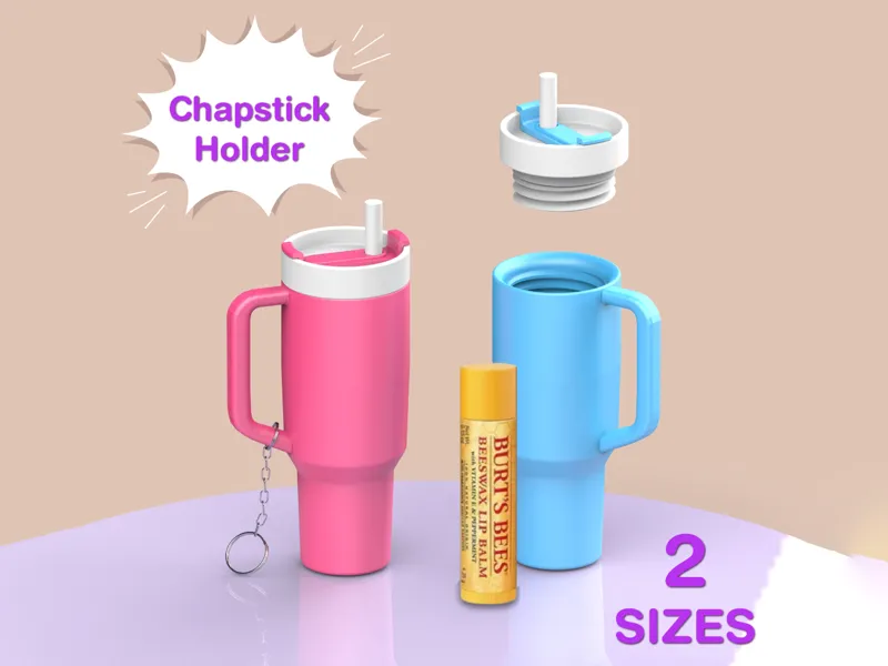 Stanley Tumbler Keychain - Chapstick Holder 