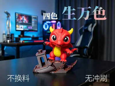 [Mu Gong Creations] CMYK Fierce Dragon Modular Print: Mixed Color Printing, Layered Color Printing, Multi-Color Printing, Four Colors Create Myriad Hues