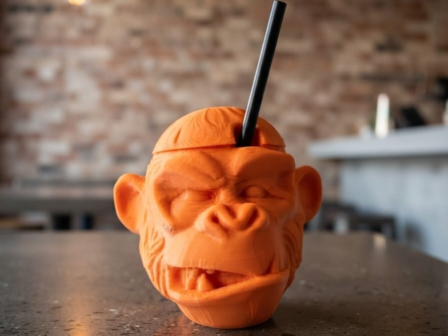 Versatile Monkey Mug / Desk Organizer / Stash Box