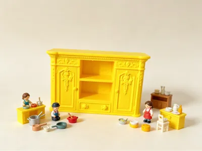 A must-have for dollhouse enthusiasts! French embossed miniature storage cabinet, the pinnacle of miniature dollhouse furniture, the carved details are divine