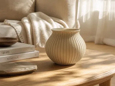 Multifunctional Ribbed Vase / Recipe Organizer