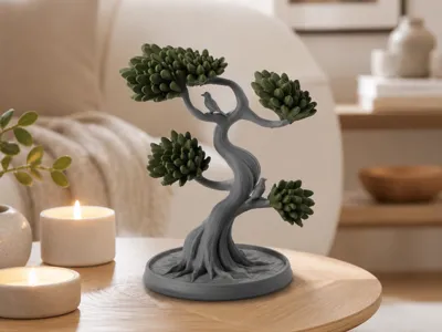 Bonsai Tree Sculpture - Detailed Botanical Art