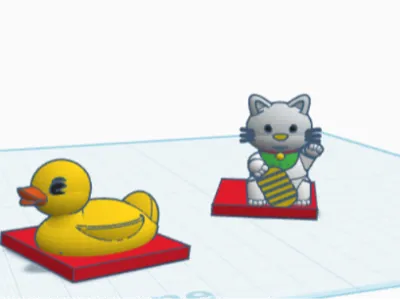 Brick rubber duck and Neoko Meko
