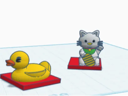 Brick rubber duck and Neoko Meko
