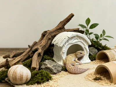 Treehouse-shaped Gecko Hut Gecko Hideout Gecko Tank Landscaping Reptile Shelter