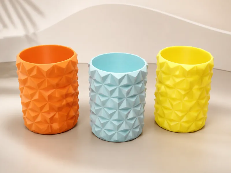 几何三角形图案笔筒【开源fusion360源文件】