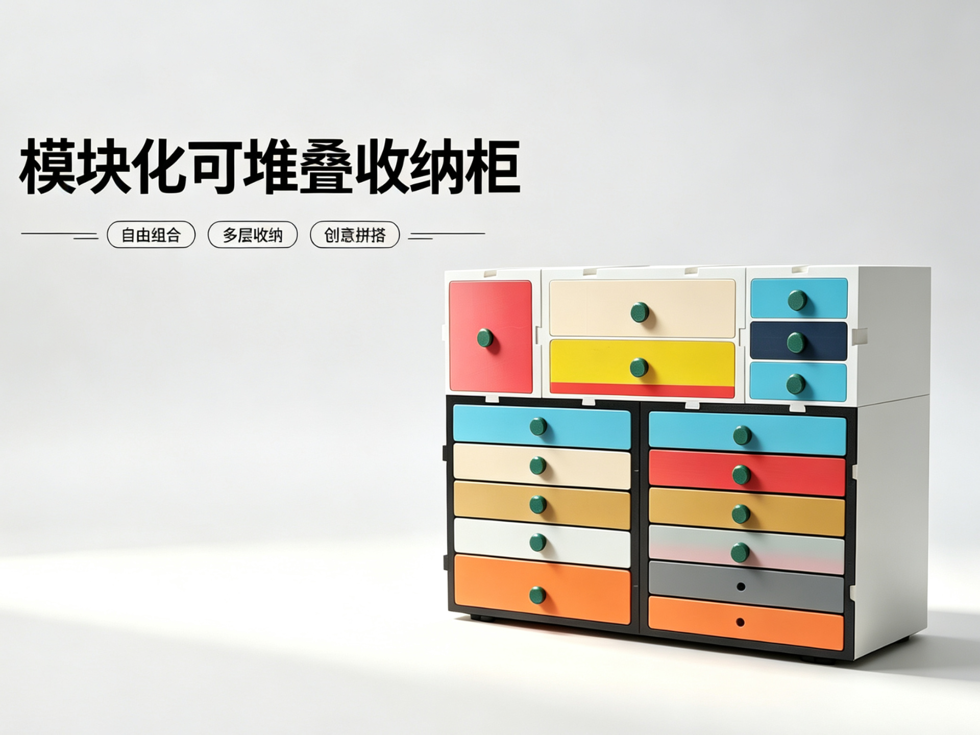 模块化可堆叠收纳柜
