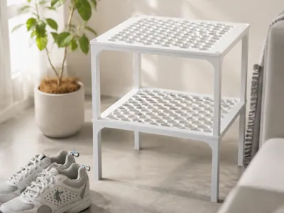 Infinitely Stackable Shoe Rack [Fits up to size 48!] Easy to print! Print in Place, snap-fit connection