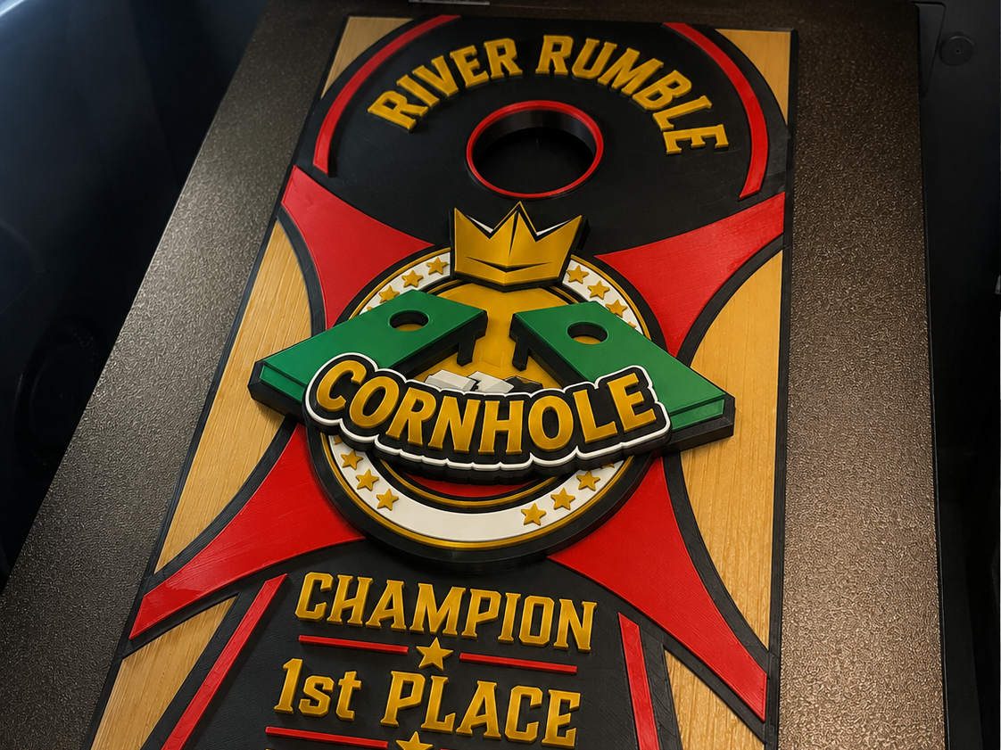 Cornhole board trophy boards v2
