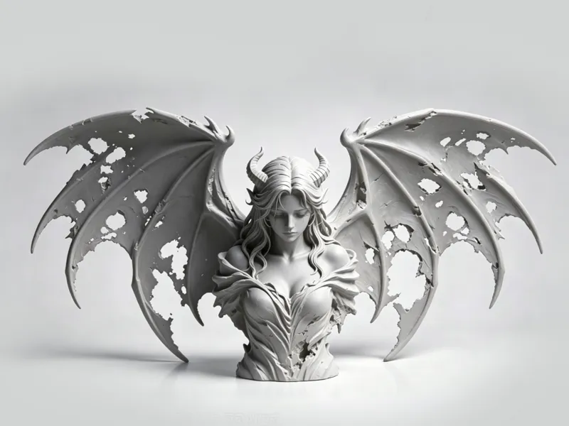 沮丧的恶魔半身像