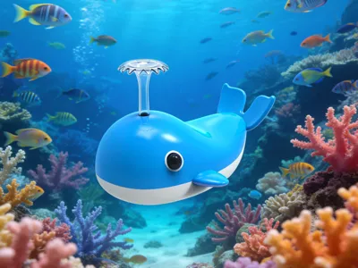 Water-squirting whale floating toy (multi-part, no AMS required)