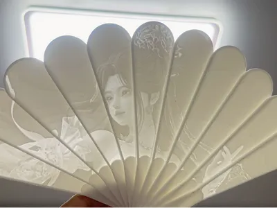 JX3 Qixiu Sister Lithophane Fan