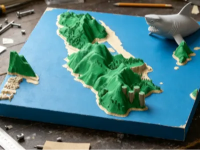 Jaws Amity Island Seascape Diorama