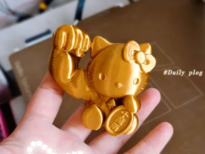 Muscular Hello Kitty Lucky Cat Figurine