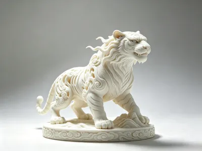 Flowing Cloud White Tiger