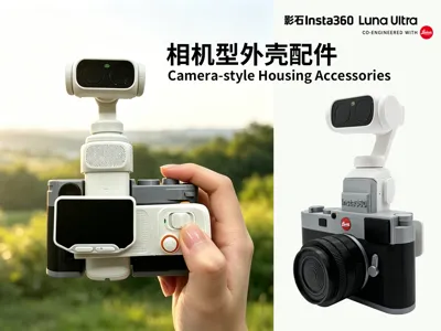 Camera-style case accessory - Insta360 Luna Ultra accessory - single-hand operable