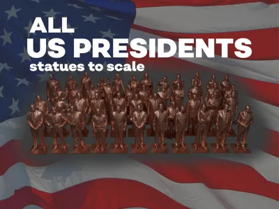 All 47 US Presidents Statues to Scale