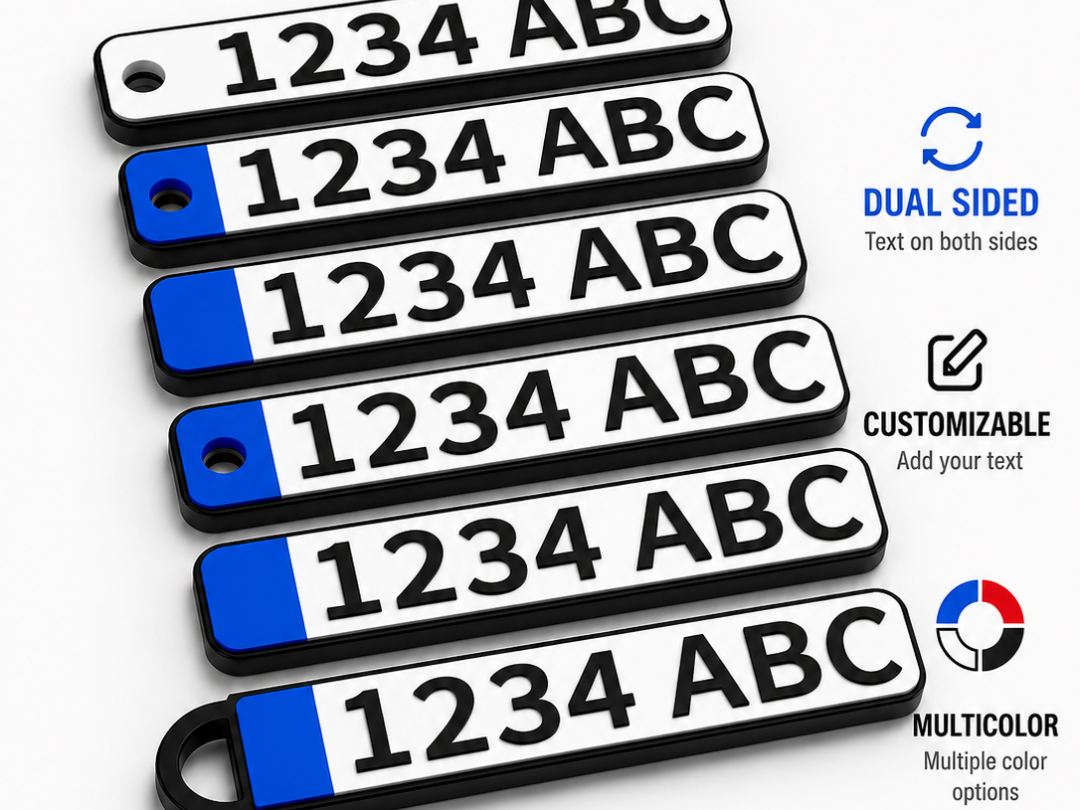 Car Plate Keychain Creator | Dual-Sided Customize