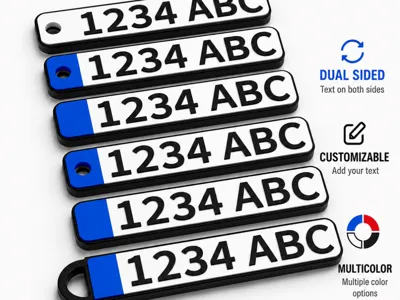 Car Plate Keychain Creator | Dual-Sided Customize