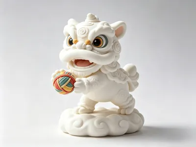 Embroidered Ball Lion