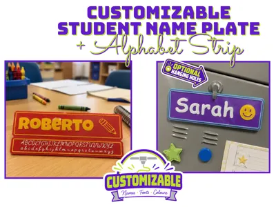 Customizable Classroom Name Plate + Alphabet Strip