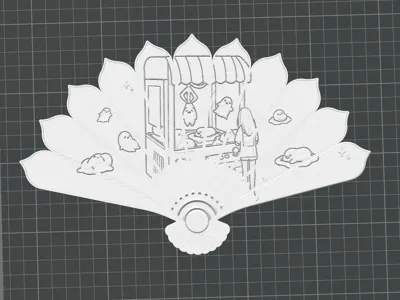 Gudetama Sanrio Poster Lithophane Fan