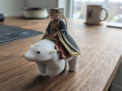 Qin Shi Huang riding a polar bear