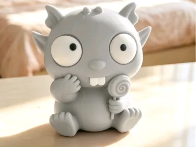 Creative quirky little monster, no multi-color needed, print separately.