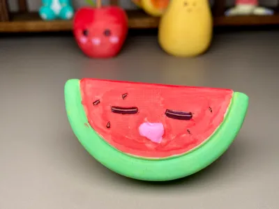 Sleepy Watermelon Blank Model Hand-Painted with Acrylic Marker Pens