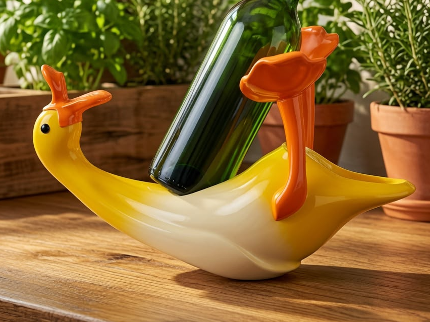 Duck shaped bottle holder