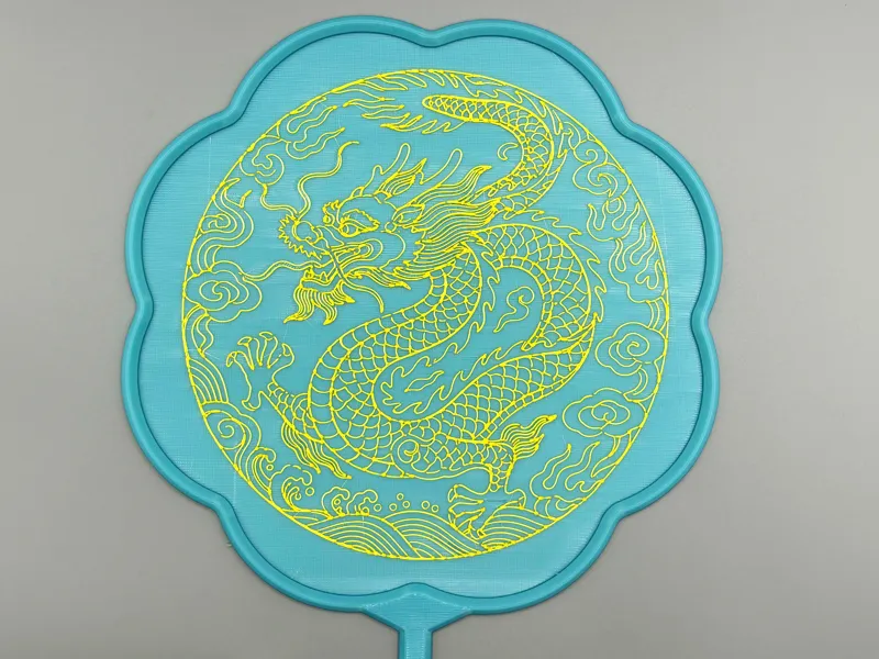 龙纹 掐丝团扇