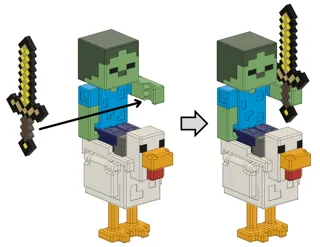 Minecraft ქათმის ჟოკეი, არტიკულირებული ფიგურა thumbnail 11
