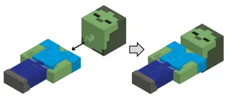 Minecraft ქათმის ჟოკეი, არტიკულირებული ფიგურა thumbnail 9