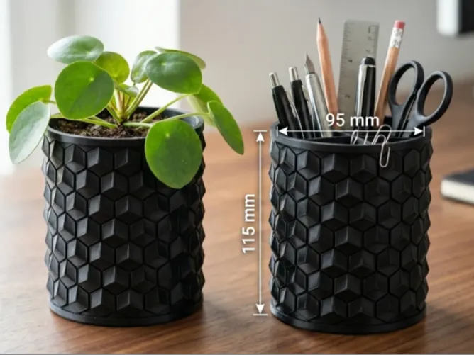 Modern Geometric Desk Organizer / Plant Pot Cover