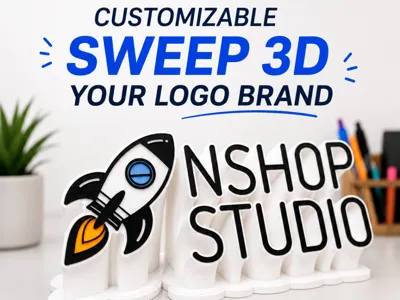 Customizable Sweep 3D Logo & Text Display