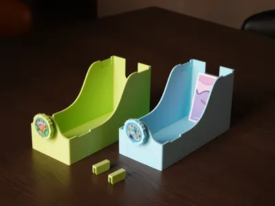 TCG vertical card connectable storage box | can embed coins or magnetic tokens