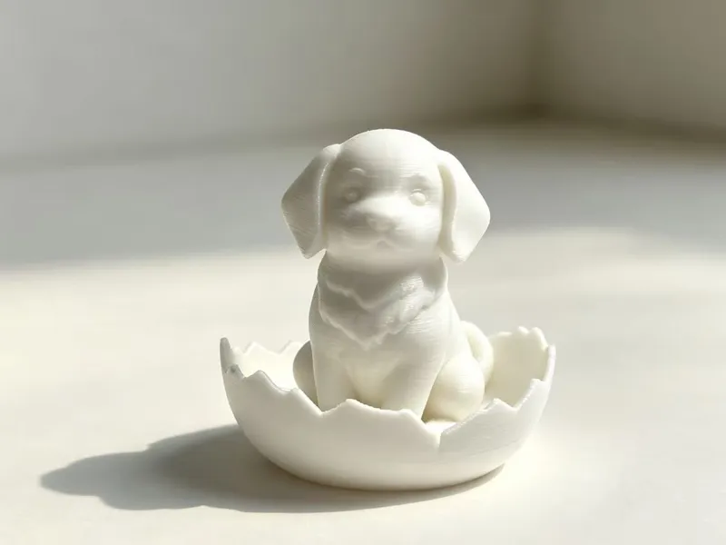 一个可爱的蛋壳狗狗 手办  摆件