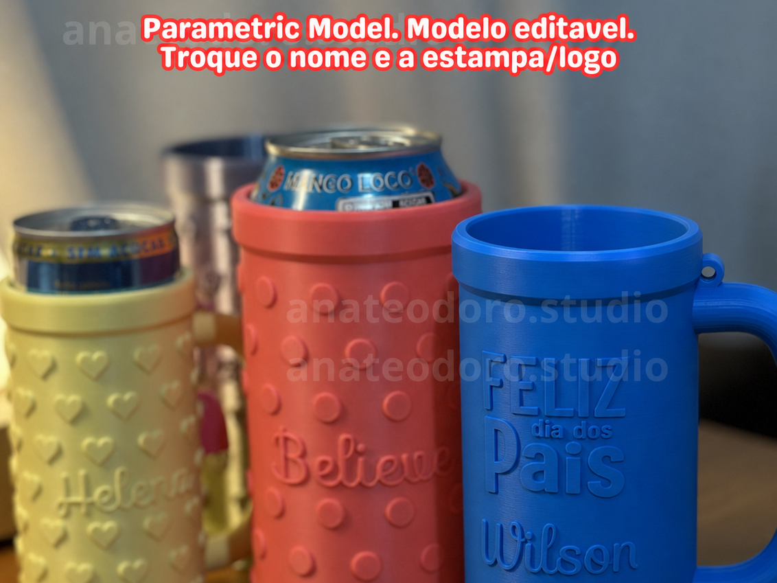 Porta Lata Personalizavel Dia dos Pais Parametric