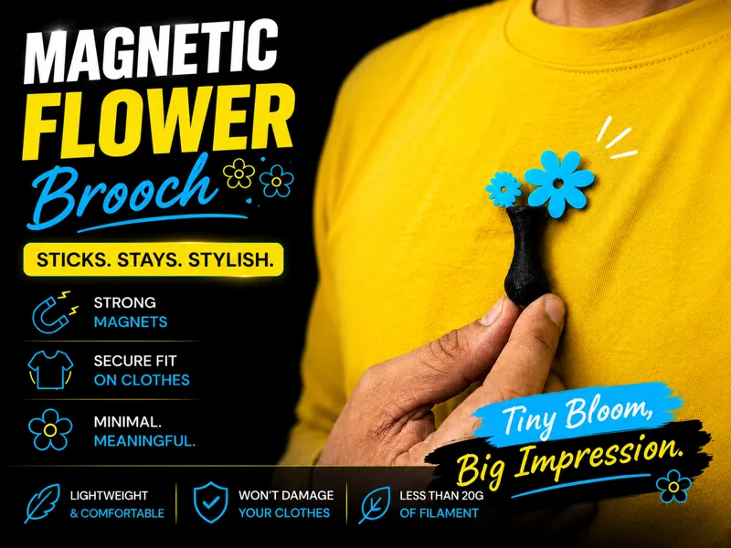 Magnetic Flower Brooch
