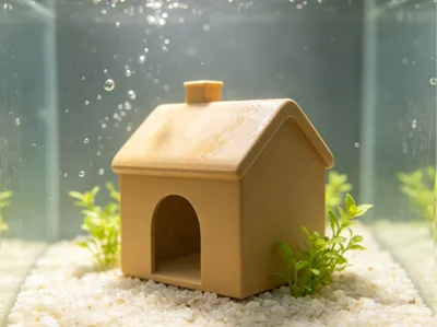 Miniature house aquarium landscaping, ornament, and pretend play toy